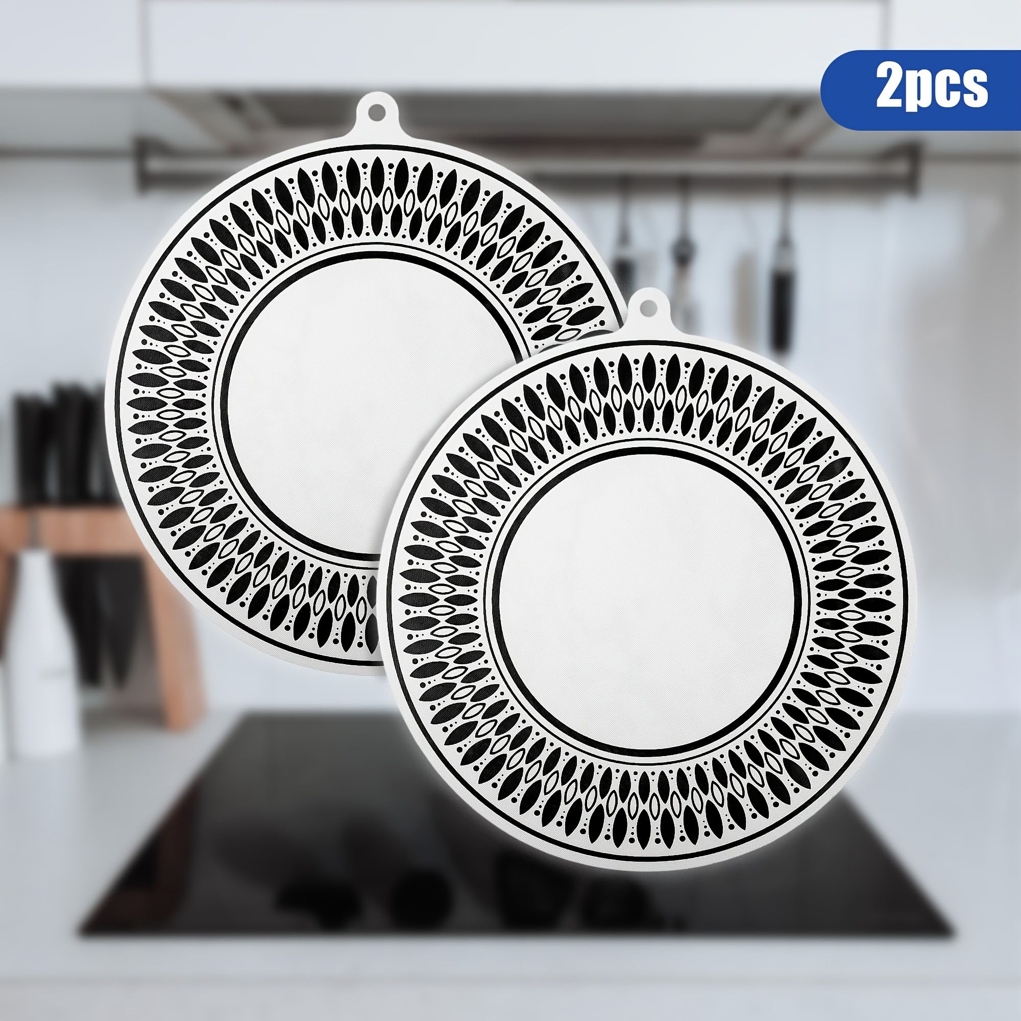 4pc Round Induction Cooktop Protector Pad, Anti-Slip Silicone Induction Cooktop Cover Magnetic Stove Scratch-Resistant — image 3