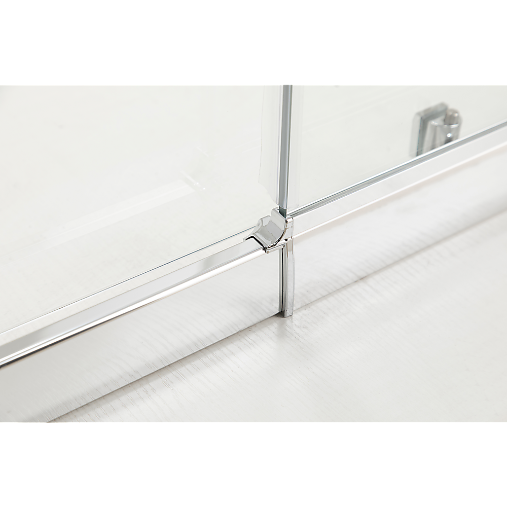 Adjustable 1300x800mm Single Door Corner Sliding Glass Shower Screen in Chrome — image 6