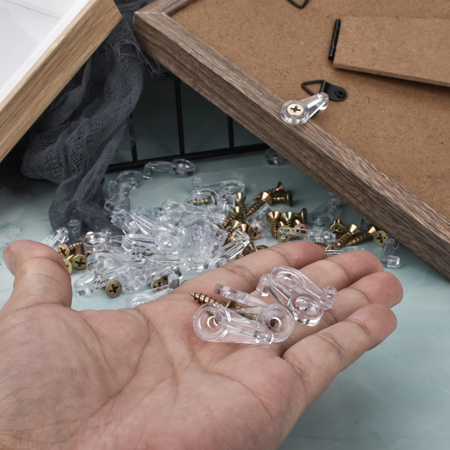 50 Pack Glass Retainer Kit 4-5mm Clips With Screws for Fixing Cabinet Doors — image 4