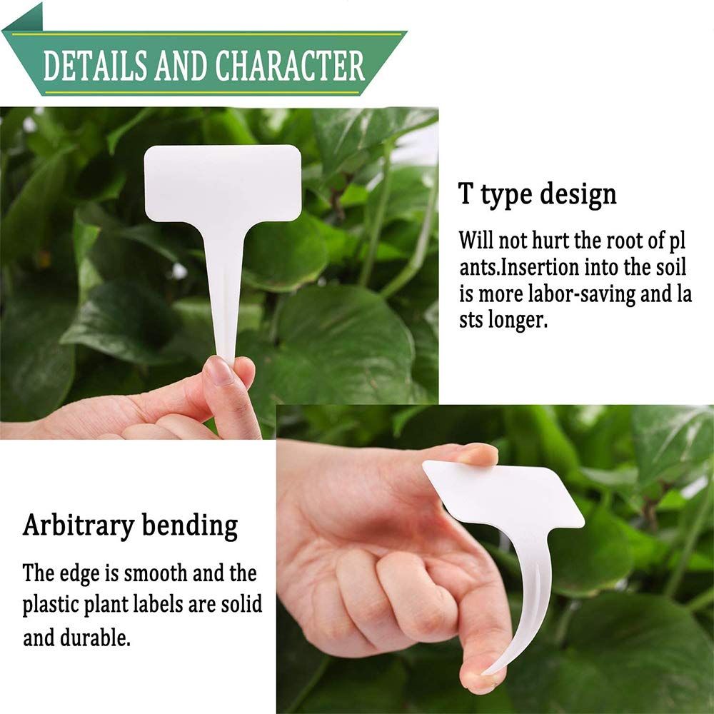 Plant Labels, Plant Remark Name Sign, 100pcs White Flower Plastic Signs Waterproof Potting Name Markers, Record Plant — image 3