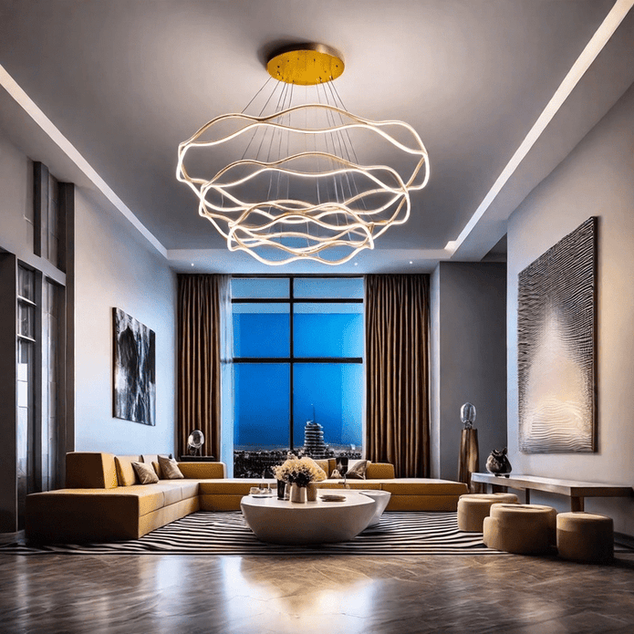 BAMDECOR A212/3 Modern Wavy Art Aluminum Light Fixture for Living Room Bedroom Indoor Decor โ image 3