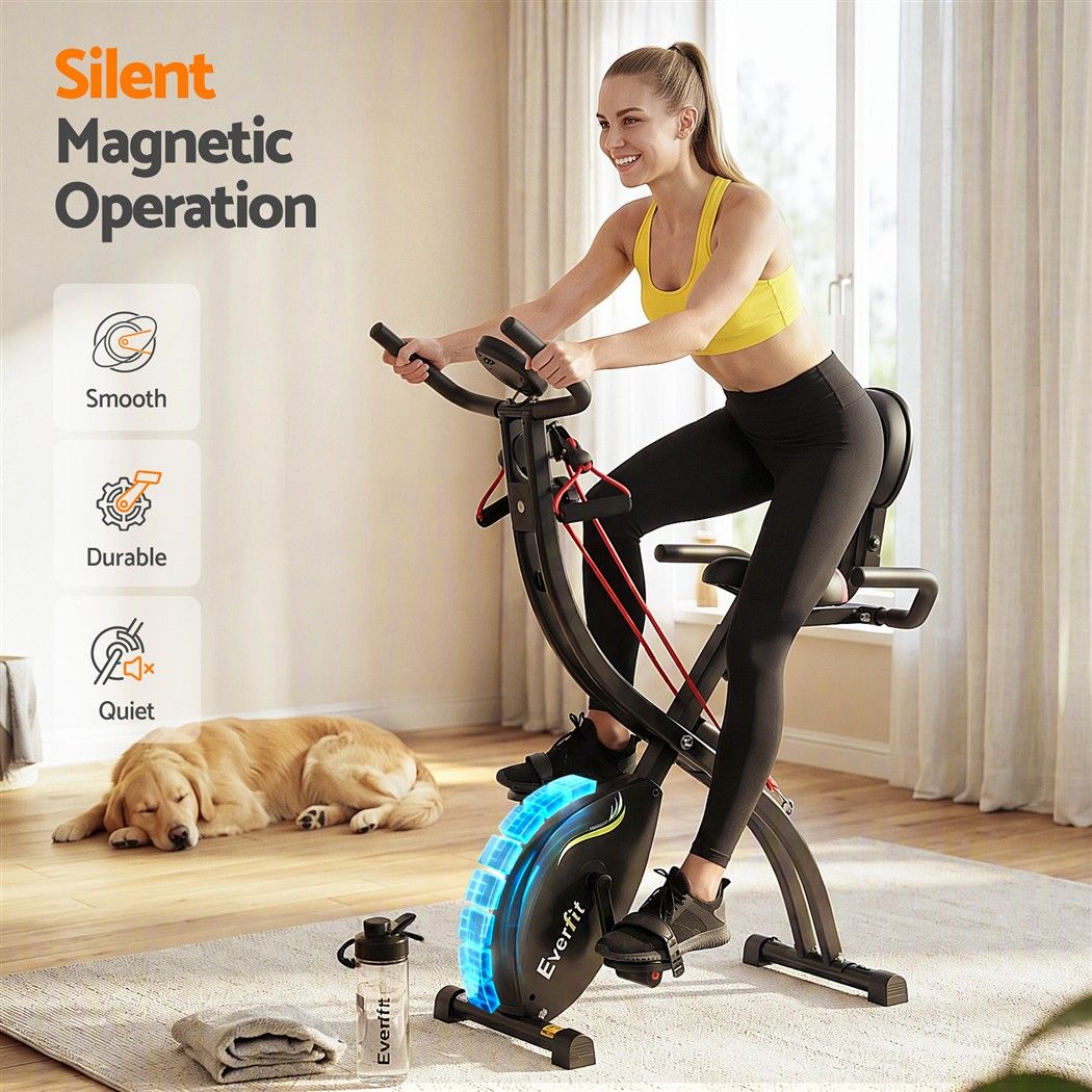 Everfit Folding Exercise Bike Magnetic X-Bike Indoor Cycling Resistance Rope โ image 5