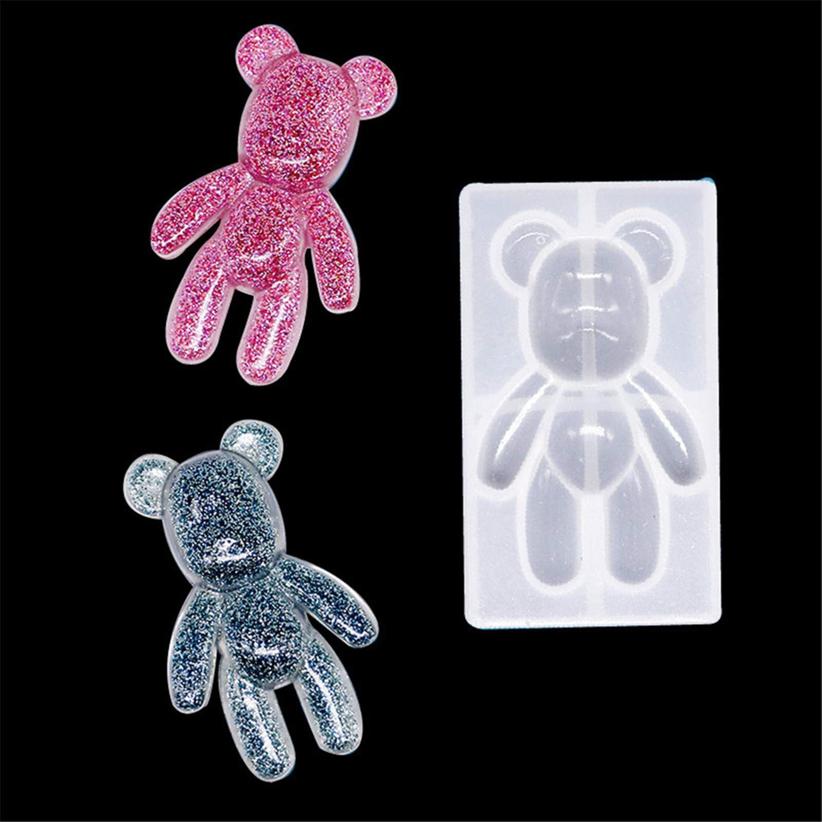 Resin Moulds, 5Pcs 3D Cute Teddy Bear Silicone Moulds Crystal Epoxy Resin Molds for Jewellery Making Keychain Pendant DIY โ image 2