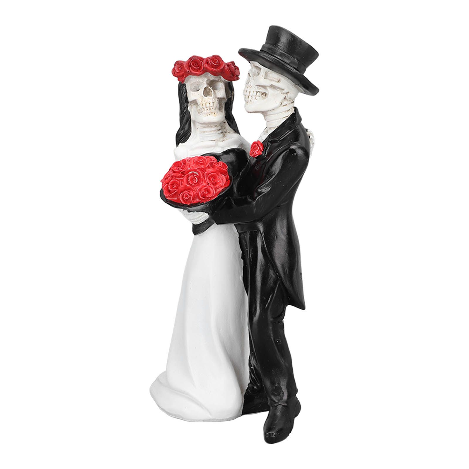 Skeleton Wedding Couple Statue Day of The Dead Dancing Skeleton Couple Halloween Romantic Wedding Bride Groom Figurine Resin โ image 2