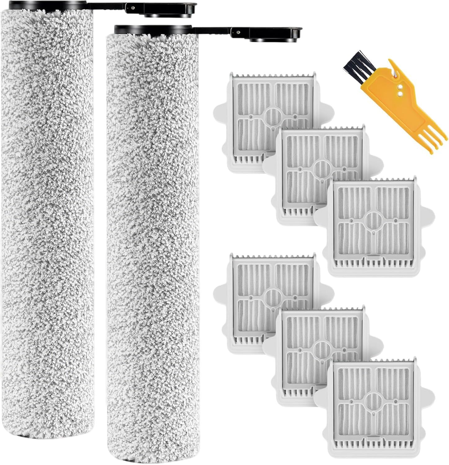 Soft Roller Brush and Vacuum Filter Replacement Compatible with Roborock F25/ F25 ACE/ F25 ALT/ F25 LT/ F25 RT Cordless Wet Dry Vacuum Cleaner, 2 Roller Brush