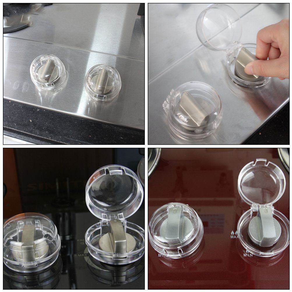 6Pcs Clear Stove Knob Safety Covers Child Safety Guards Heat Resistant Child Proof Lock for Oven Stove Top Gas Range — image 5