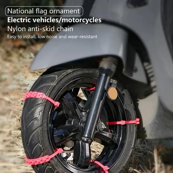 Practical High Performance Replacement pcs Motorcycle Bicycle Winter Snow Tire Anti-skid Chains Black, Excellent Performance โ image 3
