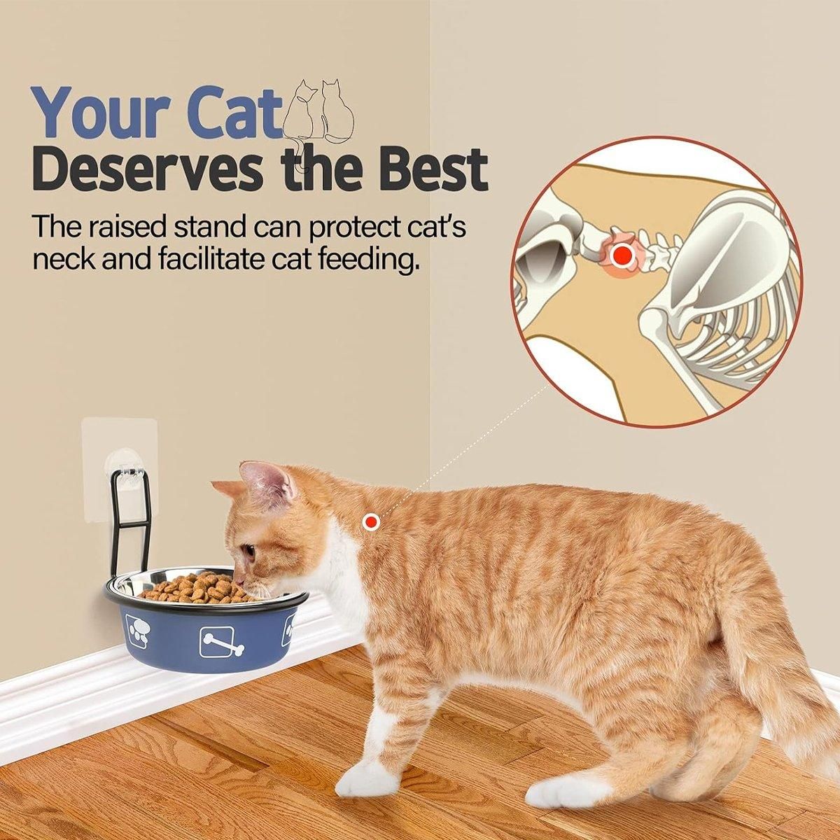 Stainless Steel Pet Bowl Hanging Cat Food Water Bowl Durable for Dogs and Cats - Red-14cm — image 6