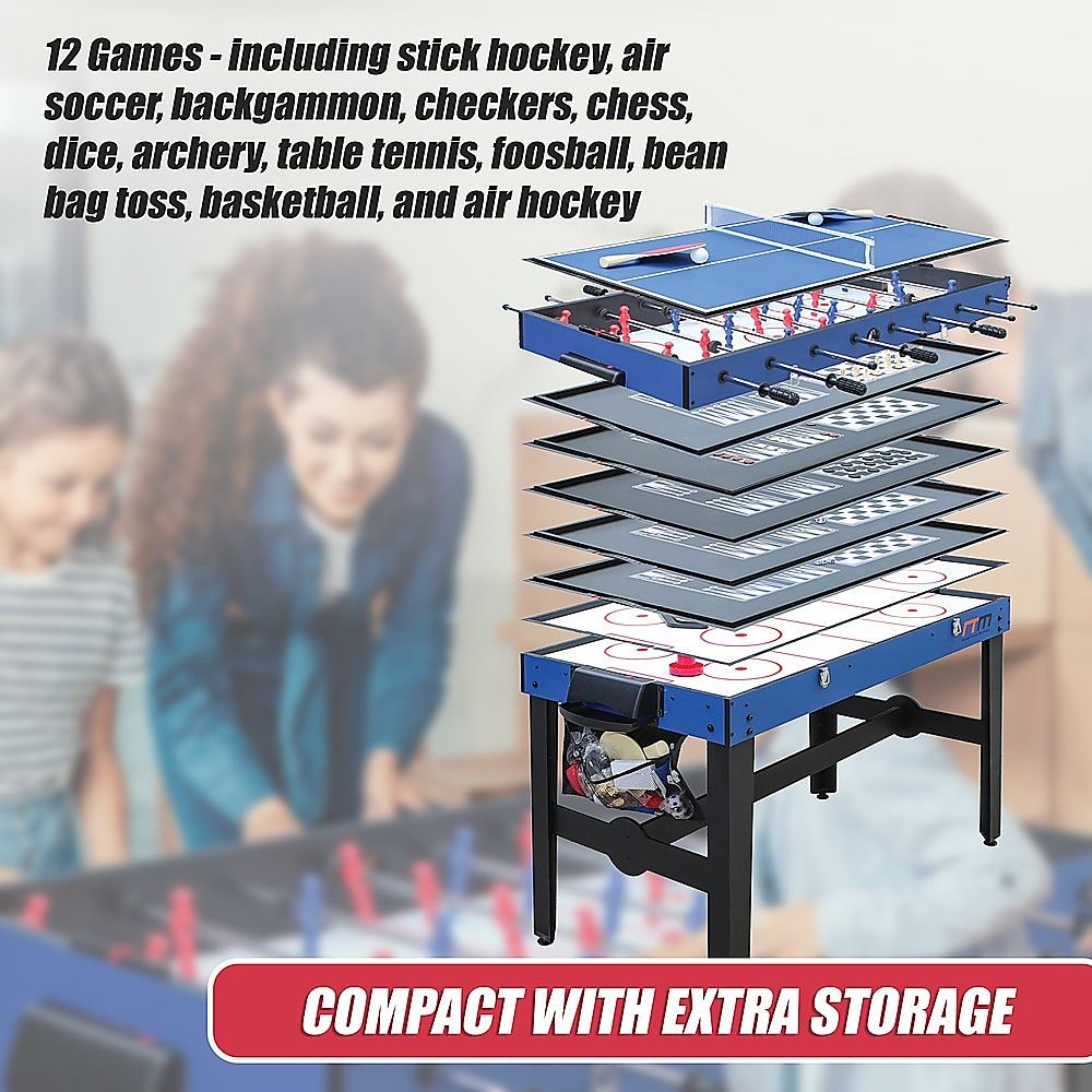 4FT 12-in-1 Combo Games Tables Foosball Soccer Basketball Hockey Pool Table Tennis โ image 7
