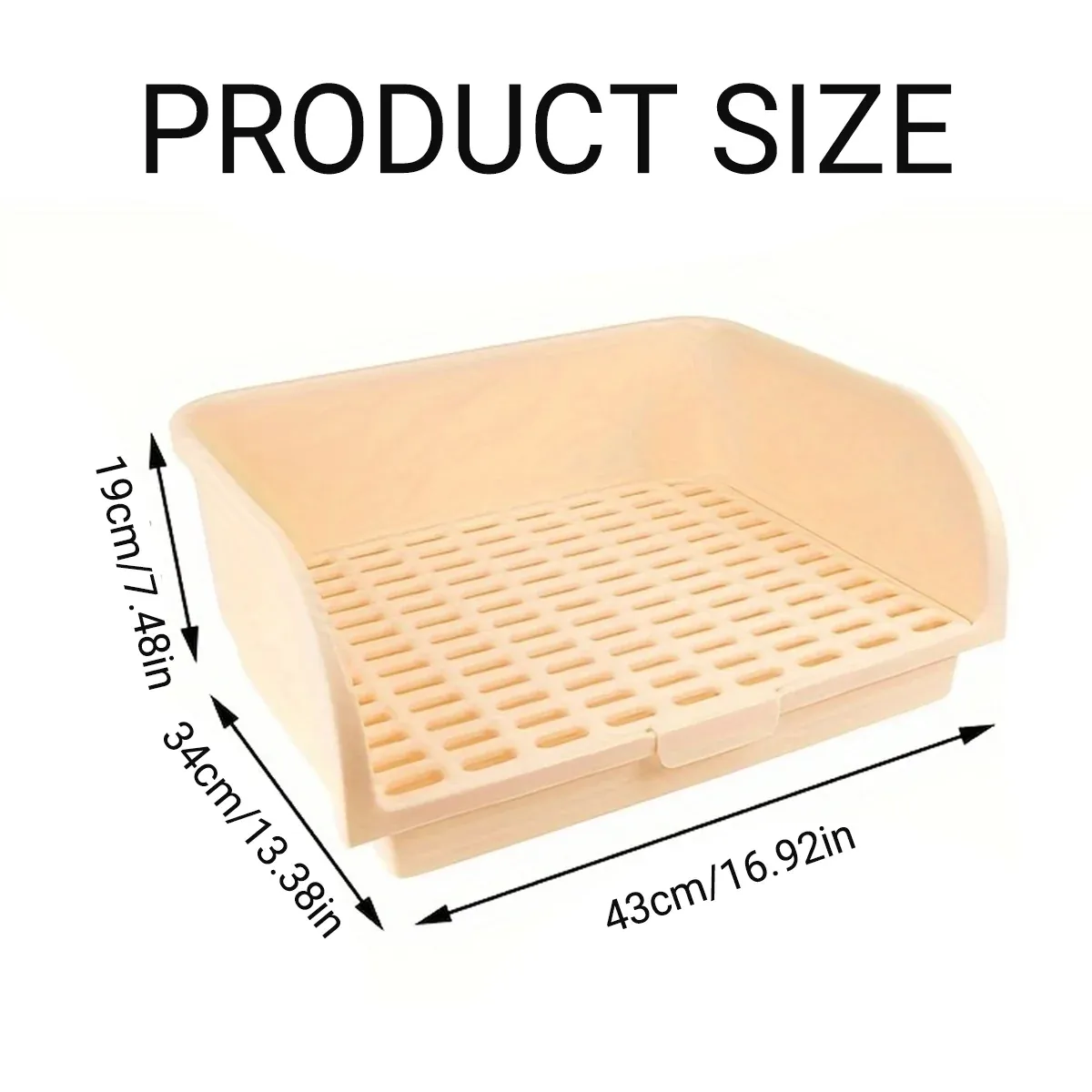 Large Rabbit Litter Box Drawer Corner Toilet for Chinchillas Hamsters Small Pets - Beige โ image 4