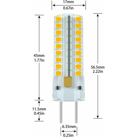 GY6.35 LED bulb, LED G6.35 12V, 7W halogen bulb equivalent to 50W, warm white 3000K, 360° beam angle, for cabinet lighting, non-dimmable (2_MGF — image 3