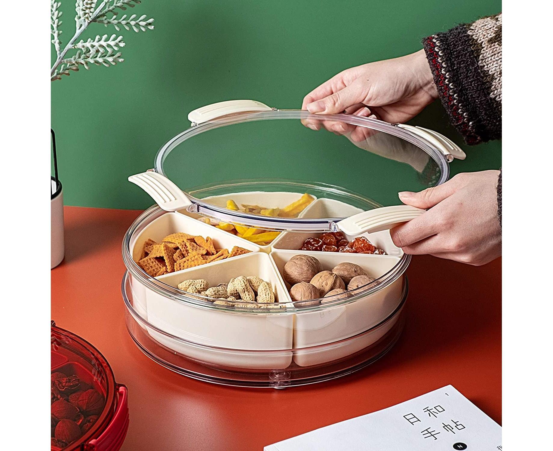 White Round Plastic Tray - Divided Serving - Food Storage โ image 6