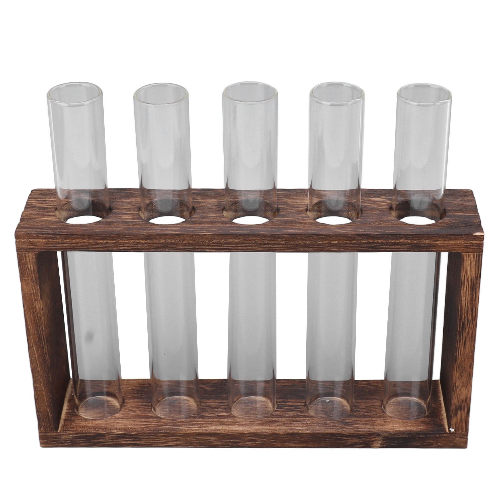5 Test Tube Plant Terrarium Transparent Observe Growth Status Water Plant Holder with Wooden Stand for Herbs Carbon Color โ image 5