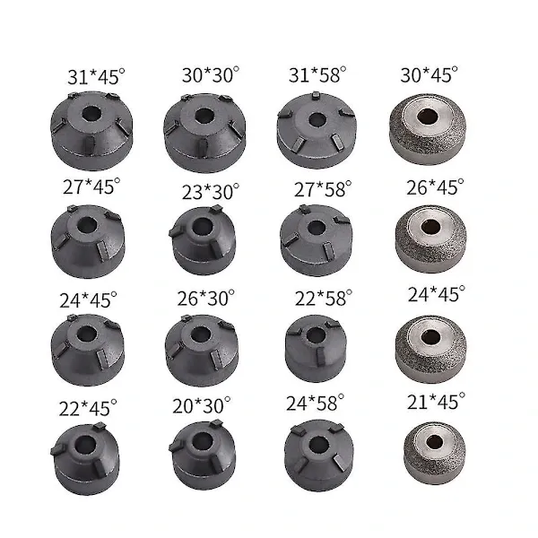18pcs/set Carbide Valve Grinding Wheel Valve Seat Cutter Broach Head Tool Holder Engine Valve Seat Repair Tool Kit, Made of Diamond — image 4