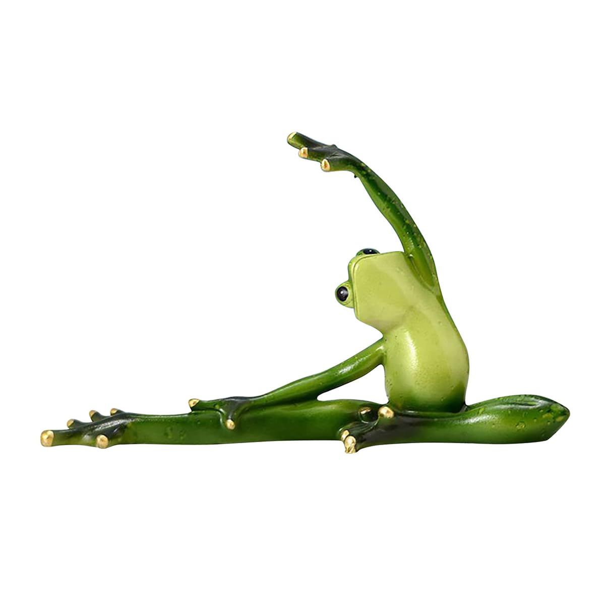 Frog Figurine 3D Yoga Frog Statue Funny Creative Desktop Ornament for Office Home Decoration Resin Material