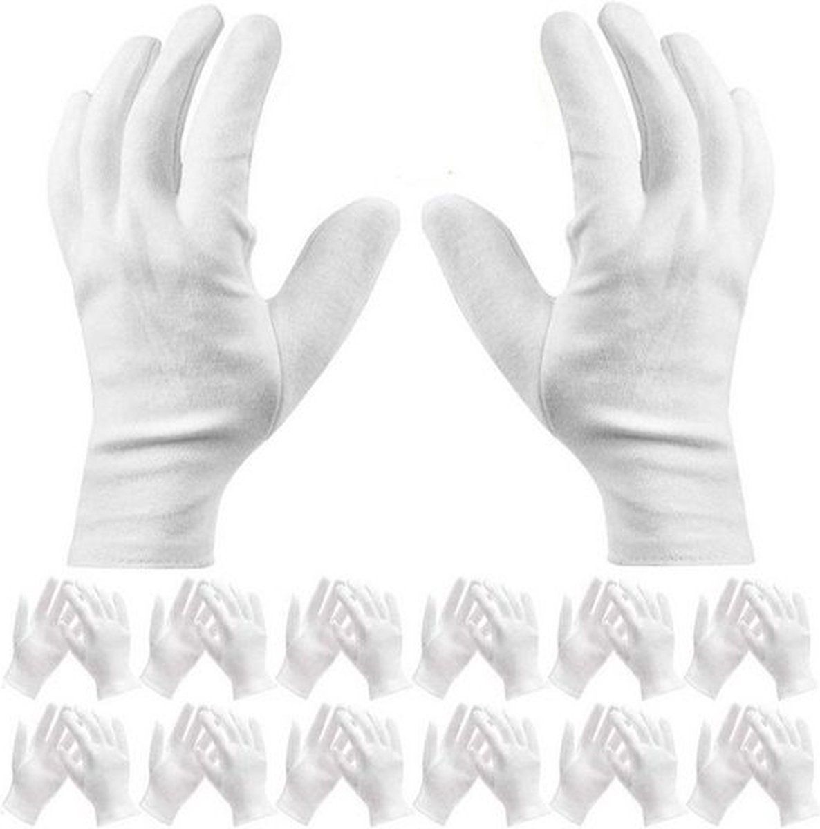 15 Pair Cotton Gloves Soft Breathable Reusable Moisturizing Gloves For Hand Care, Jewelry And Coin Inspection, Costume Wear, White Medium Size