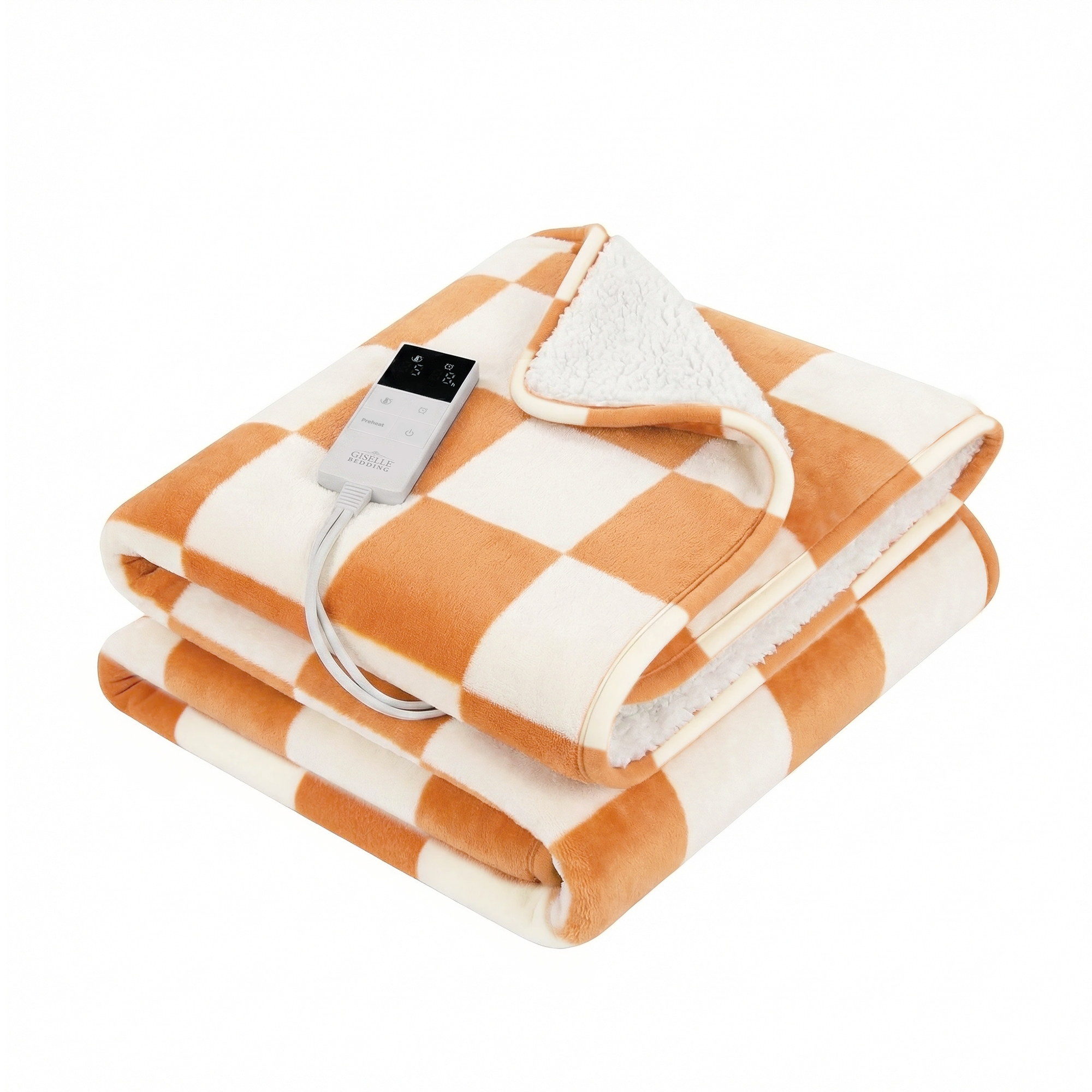 Giselle Electric Throw Rug Dual Side Fleece Flannel Heated Blanket Yellow — image 2