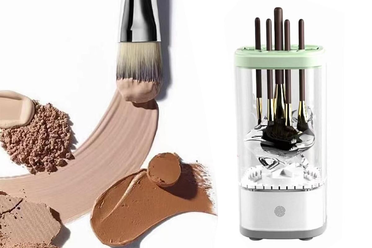 Electric Makeup Brush Cleaner and Dryer Machine Automatic Brush Super Fast Cleaning Tool -White — image 5