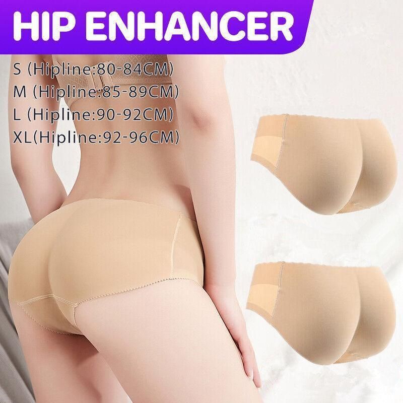 Beige Seamless Padded Butt Lifter Briefs Hip Enhancer Underwear for Women - L ( Hipline:90-92cm ) โ image 2