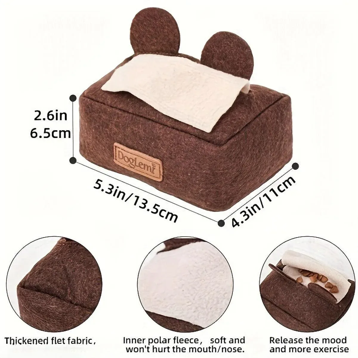 Dog Sniff Training Toy Plush Scent Training Aid for Puppies Interactive Pet Toy - Brown — image 4
