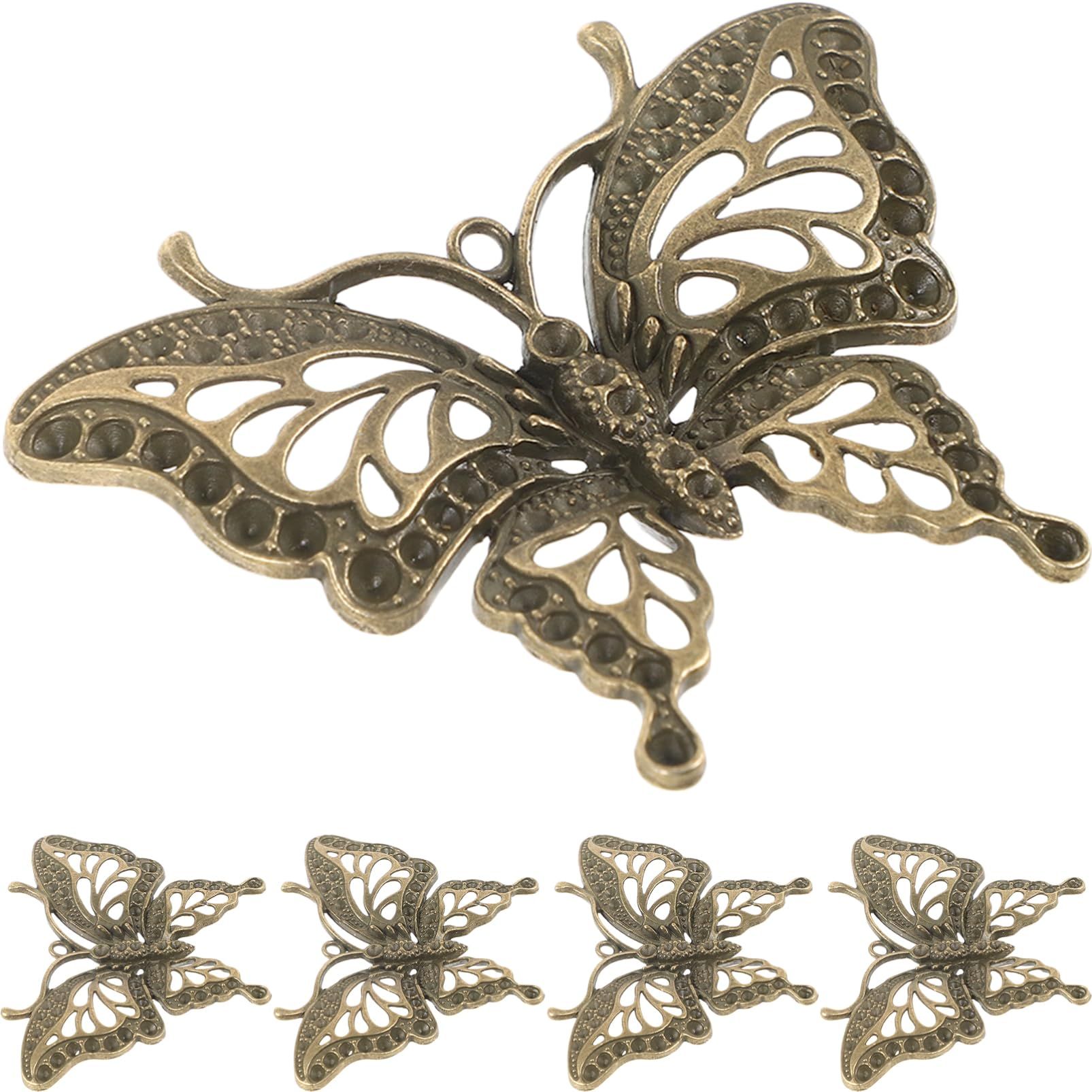 5pcs Hollow Butterfly Pendant Charms Hair Clip Charm Earring Charm Bracelet Making Findings Butterfly Beads Butterflies
