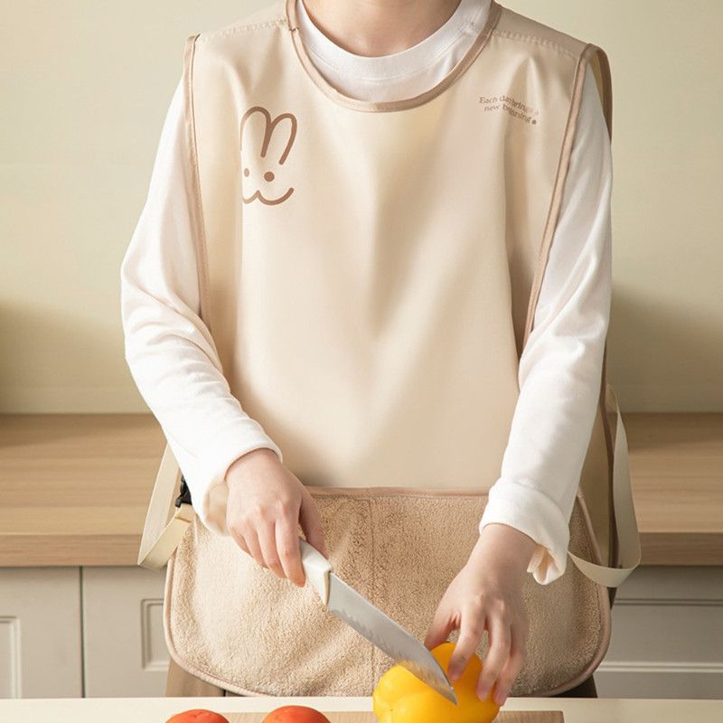 Sleeveless Vest-Style Waterproof and Oil-Resistant Apron, Washable Aprons for Home Kitchens—Pink — image 2