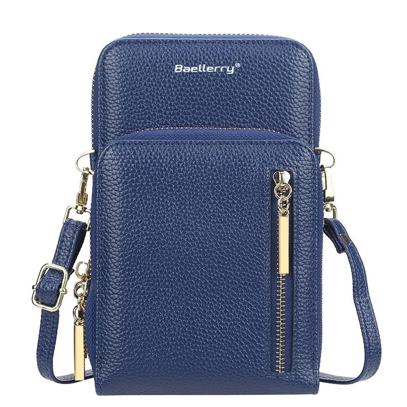 Shoulder bag mobile phone bag with shoulder strap for mobile phone blue A