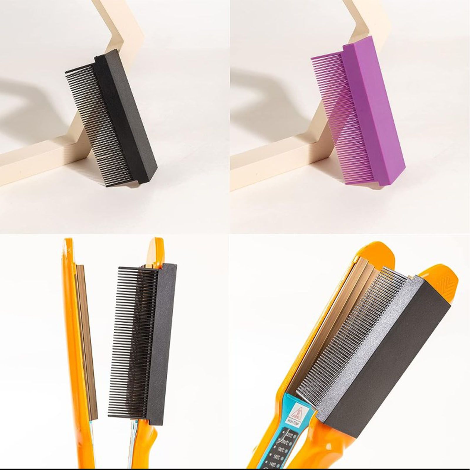 Flat Iron Comb Straightening Comb Attachment Plastic DIY Comb Accessory for Women Salon Hair Style Home Black โ image 3