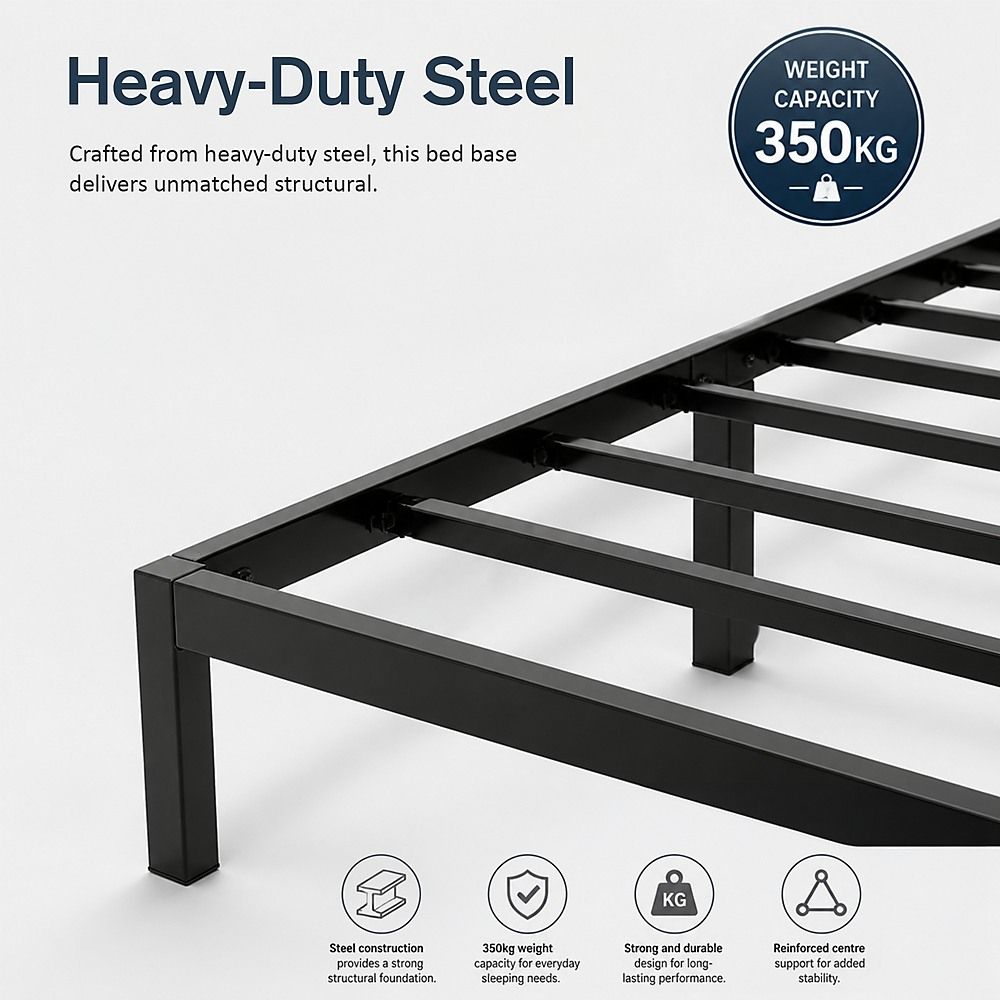 King Full Metal Bed Frame Base – Sturdy Steel Bed Base for Australian Mattress — image 7