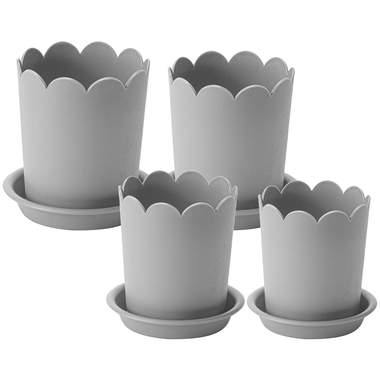 Flower Pots, Garden Supplies Promotion! Plastic Plant Pots for Plants With Saucers Indoor Set of 1 Plastic Planters Modern Flower Pot With Hole for All House — image 4