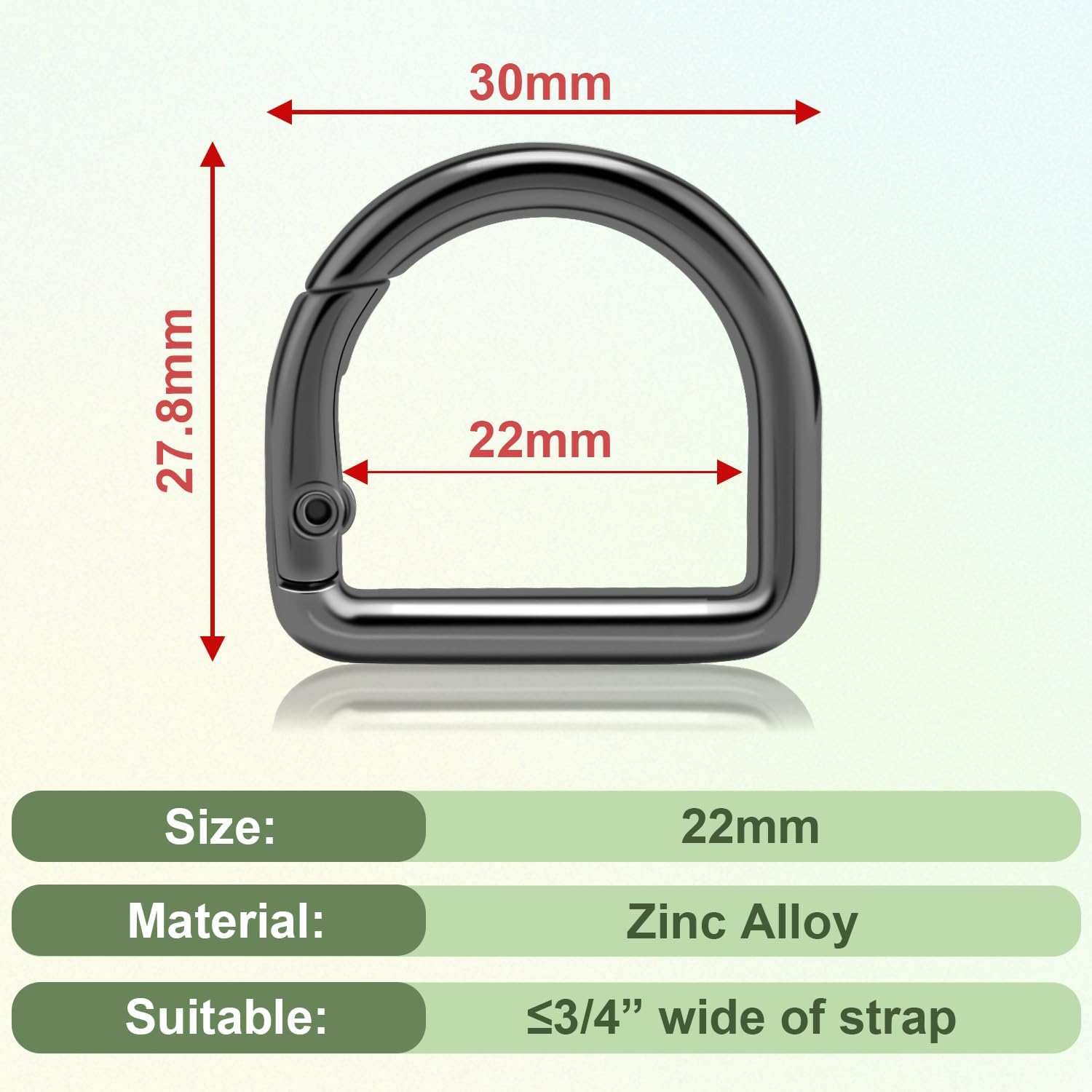 CooBigo 10Pcs Small D Ring Carabiner Clips, Metal Tiny Keychain Spring D Rings Hook for Car Keyring, Backpack Clips, Webbing Buckle, Paracord Keyrings, Dog Tag โ image 2