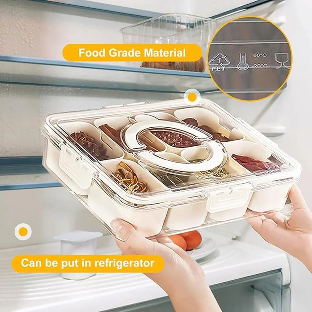 Food Grade Airtight Storage Box Portable Multi-compartment Seasoning Container - Large β image 5