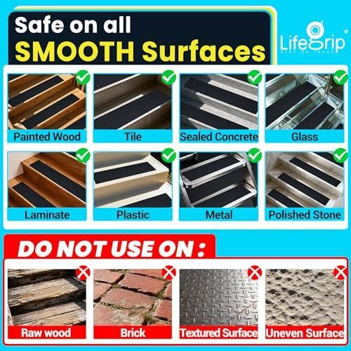 6"x24" Outdoor Stair Treads Non-Slip 10-Pack Waterproof Heavy-Duty | Best Grip Tape Grit Non Slip, Outdoor Non Skid Tape, High Traction Friction — image 5