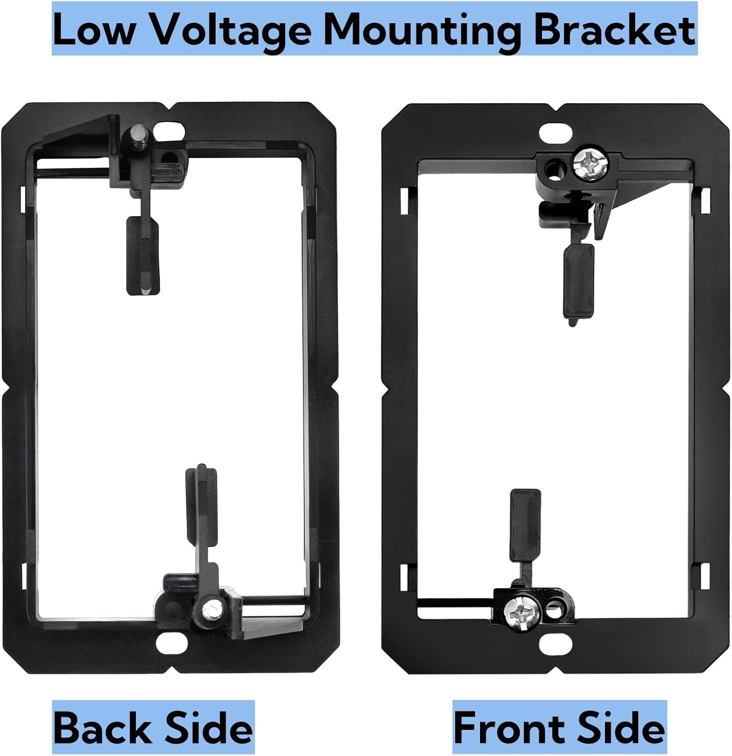 25 Pack Low Voltage Mounting Bracket, 1 Gang Flush Wall Plate, Drywall Cables Pass Through Wallboard, Single Cord Hider for Telephone Wires, Network Cables — image 3
