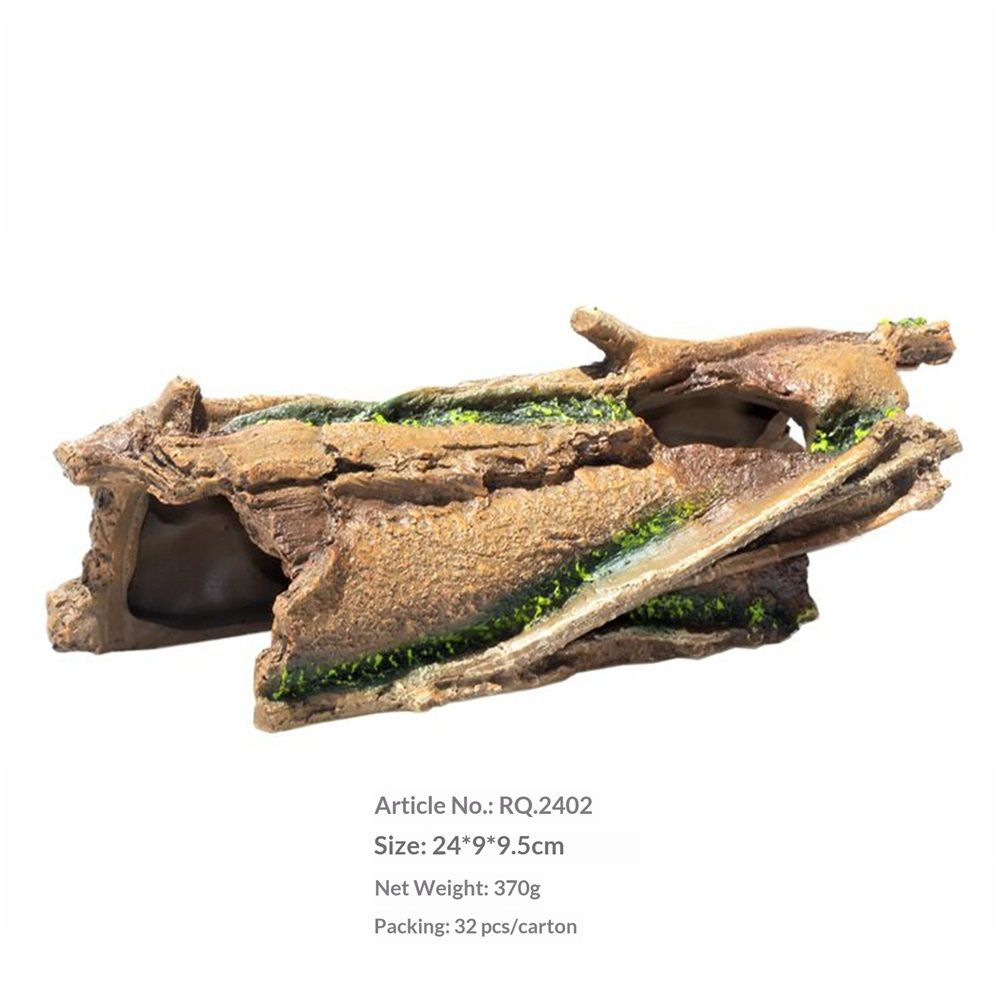 Lizard Snake or Reptile Hide, Large Hollow Log Snake Hideout for Ball Bearded Dragon and Gecko Eco-Friendly Resin Tank Accessory with Basking Platform — image 5