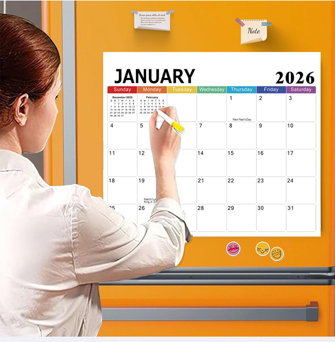 2026-2027 Magnetic Fridge Calendar - Agenda Calendar 2026 - Calendar 2026 Weekly Calendar - 18 Month Planning Board (Jan 2026 - Jun 2027) - Large Format 30x25 โ image 3