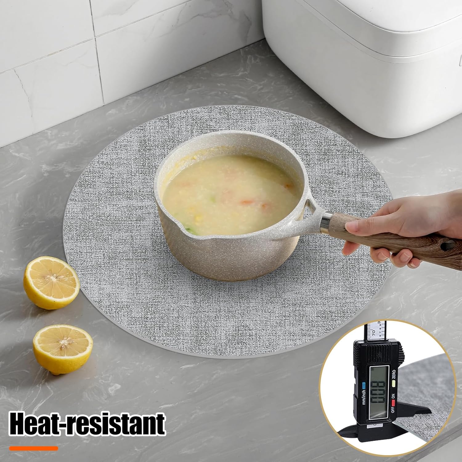 Homaxy Faux Leather Heat Resistant Placemats, 11.8" x 17" Retangle Table Mats with Diameter 13 and 3 Placemats and Coasters.93 inch — image 4