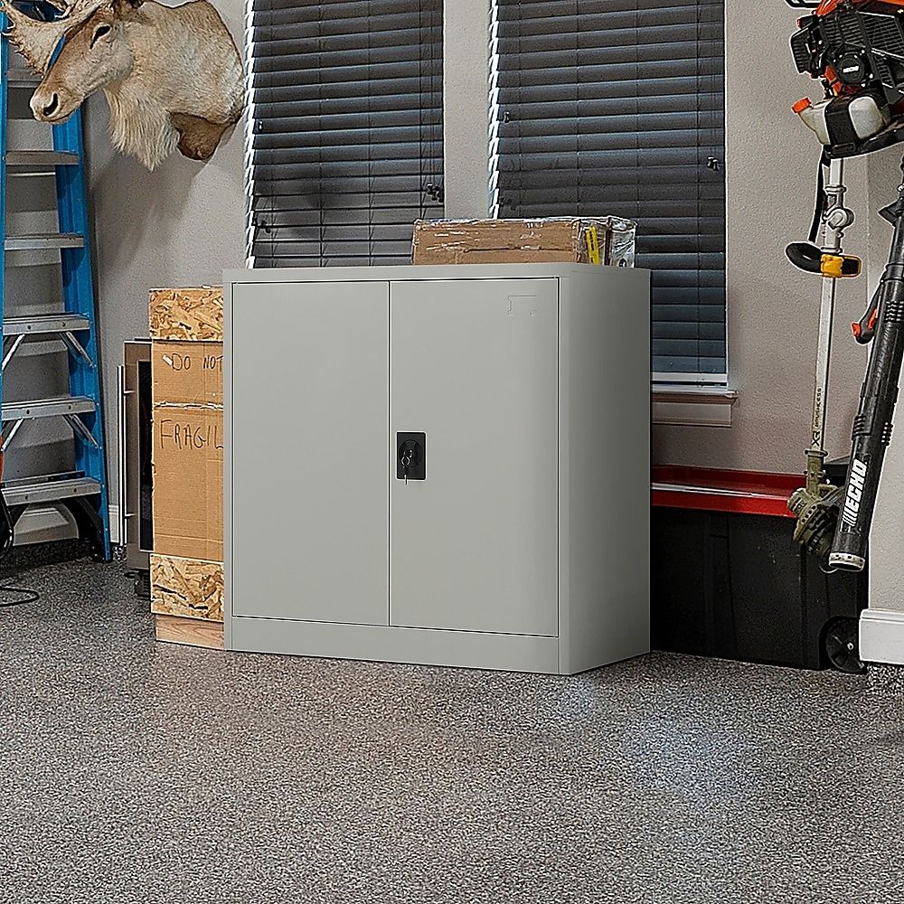 Two-Door Metal Locker – Grey without Legs — image 2