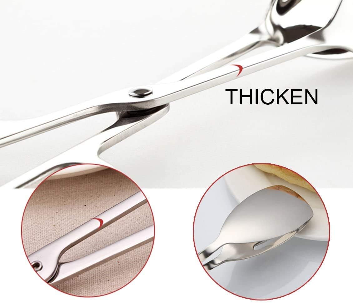 2-PACK Serving Tongs for Cooking Buffet Party Catering, Thickening Food Serving Cake Bread Kitchen Salad Tongs, Stainless Steel โ image 6