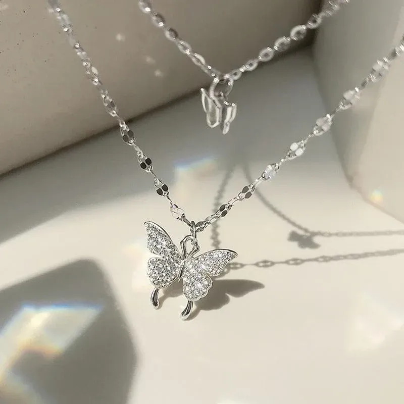 Butterfly Double Necklace Feminine Cold Wind Style Collarbone Chain Jewelry โ image 4