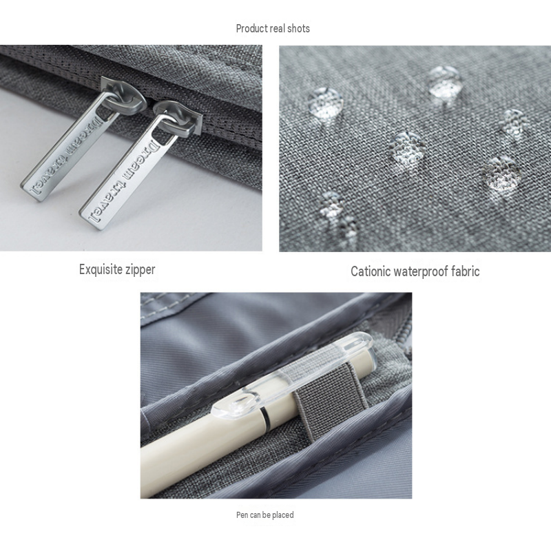 3-pack Large size Grey Travel Document Organiser - Waterproof Oxford Cloth Passport Holder With Multi-Pocket Storage - Portable Card And Cash Wallet — image 5