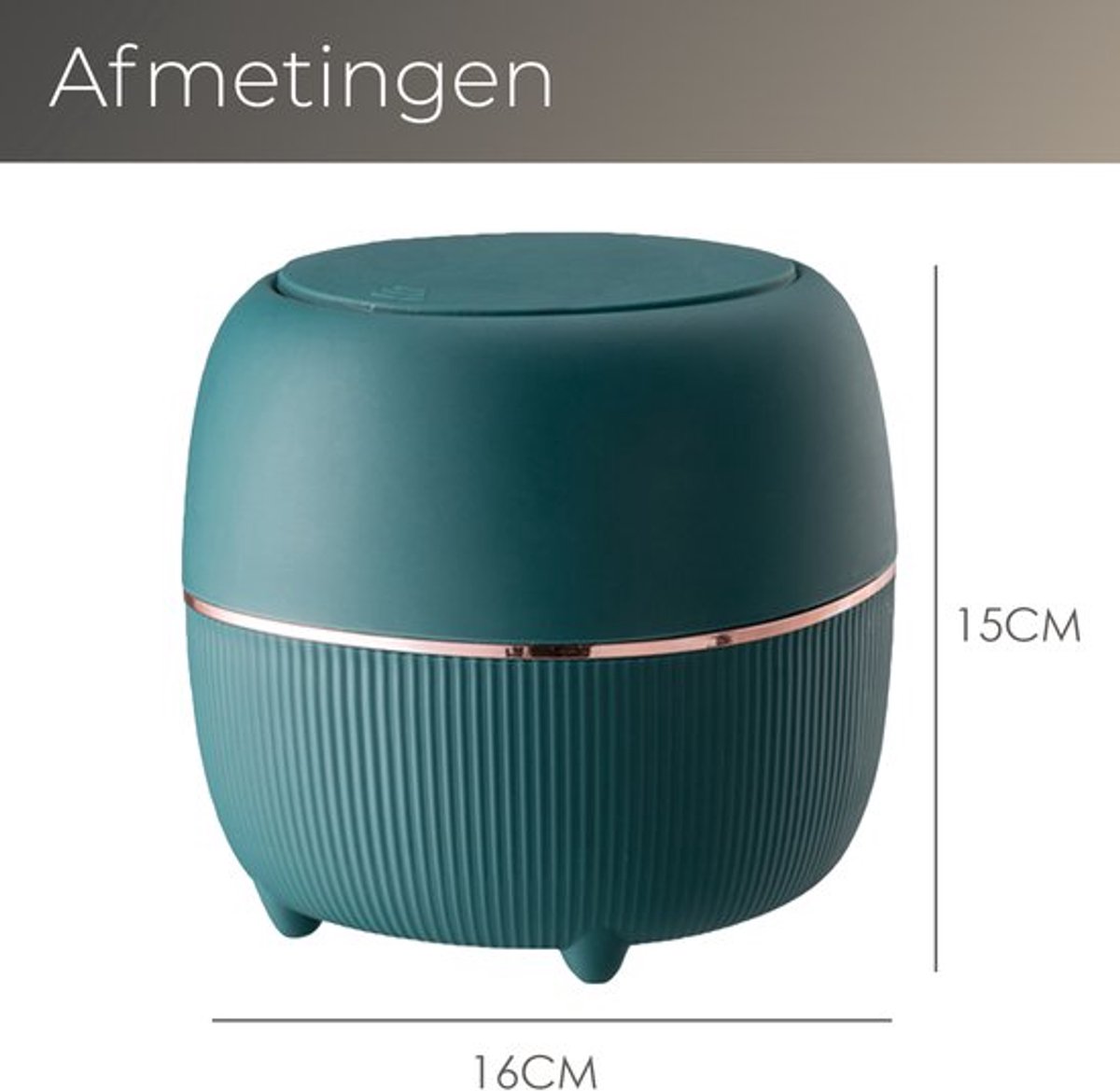 Klein Prullenbak - Designer Trash Can with Lid - Mini Prullenbak - Small trash can ideal for the countertop, desk, bathroom or table - Tabletop Trash Can โ image 5