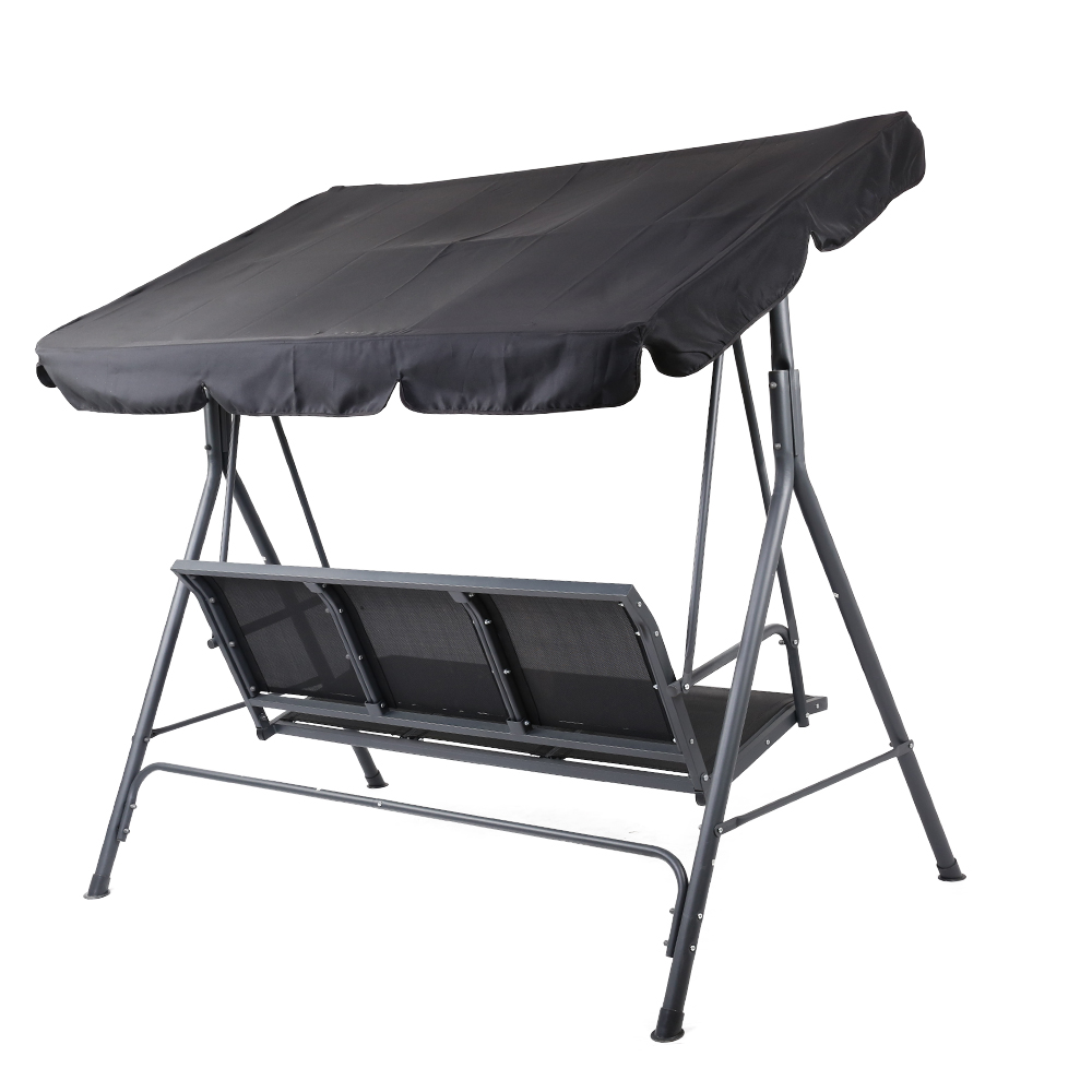 Gardeon Outdoor Swing Chair Garden Bench Furniture Canopy 3 Seater Mesh Black โ image 5