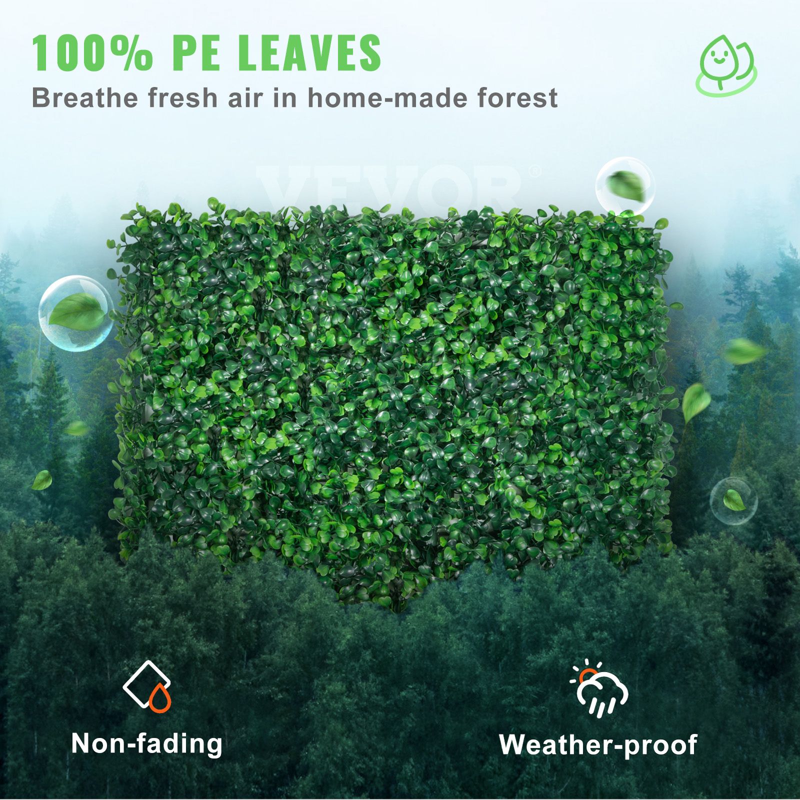 Artificial Boxwood Panel UV 12pcs Boxwood Hedge Wall Panels Artificial Grass Backdrop Wall 20 × 20" 4cm Green Grass Wall Fake Hedge for Decor Privacy Fence — image 3
