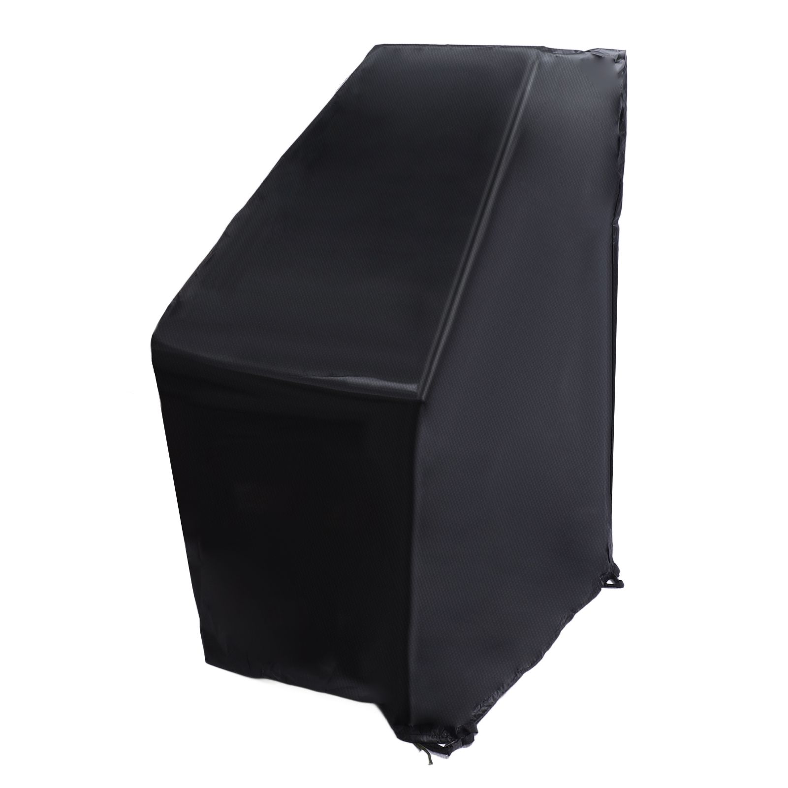 Outdoor Chair Cover Black Oxford Cloth Waterproof Wind Dust UV Proof Furniture Cover with Buckle Adjustable Drawstring — image 2