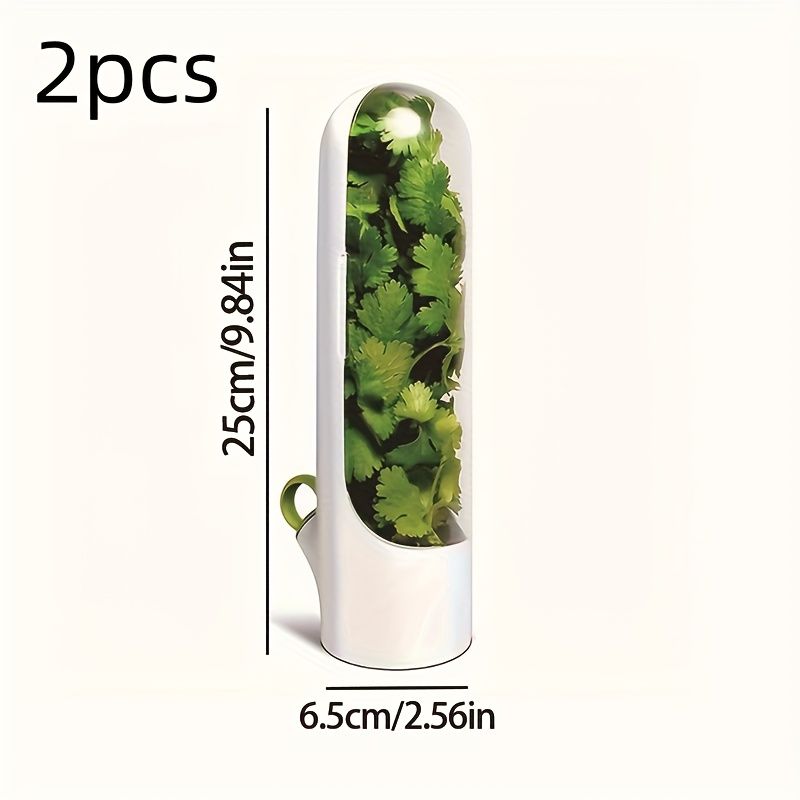 2pcs Herb Preserver Seed Pods Keep Vegetables Fresh Cilantro Container for Fridge, Preserve Herbs in Bottle, Mint Fridge Storage, Keep Green Fresh 2-3 Weeks