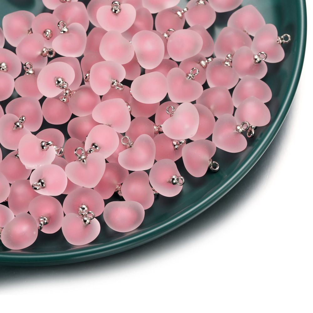 25pcs Random Mixed Gummy Heart Charms Resin Kawaii Valentine Love Charms Transparent Heart Charms for Jewelry Making Bracelets — image 2