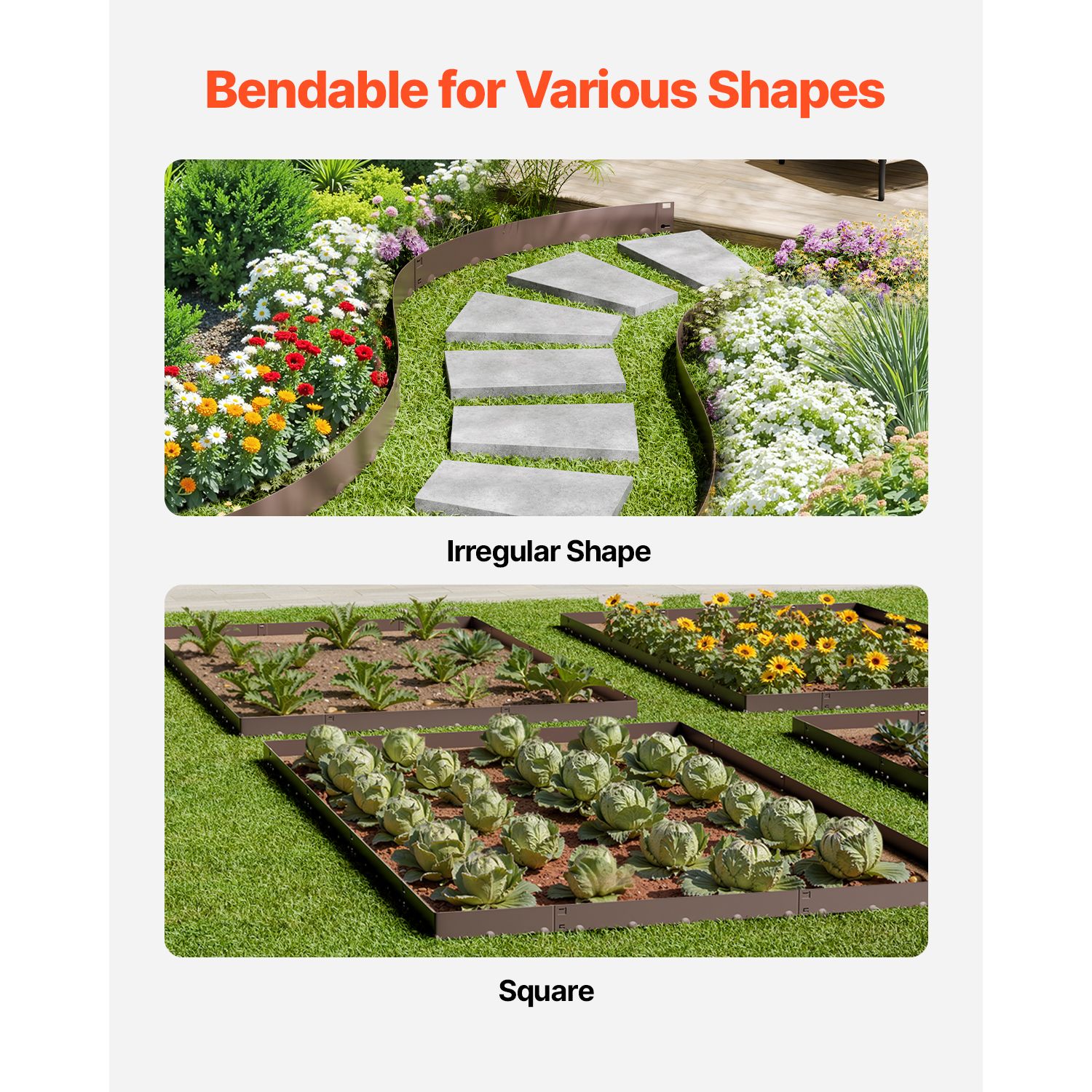 Steel Landscape Edging, 5 Packs 990 × 156 mm Rust-Resistant Metal Landscape Edging, Bendable Garden Edging Border, Heavy Duty Lawn Edging, Easy-to-Install — image 4