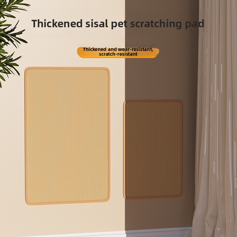 3-PCS Self-Adhesive Sisal Cat Scratching Mat Vertical Wall Mounted Scratcher Board for Furniture Protection(25cm*50cm) — image 3