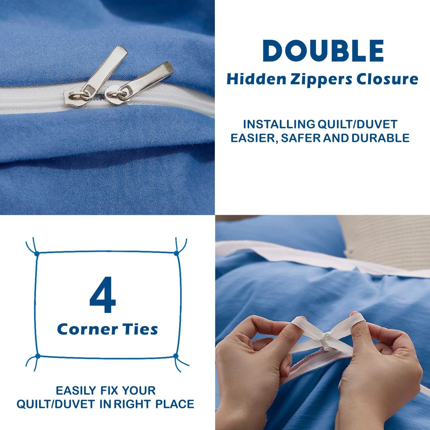2 Piece Hotel Soft Microfiber Quilt Cover Set-2000TC Duvet/Donna Cover Set & Pillowcases -1 Quilt Cover Zipper Closure & 1 x Pillowcases-Breathable Bedding — image 3
